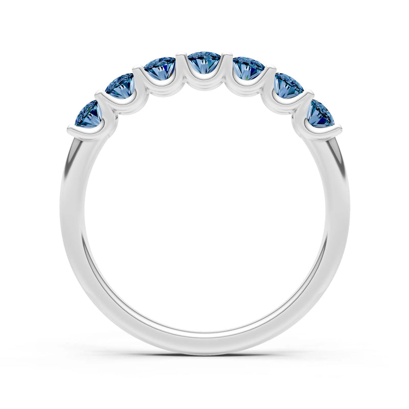 Alexandrite 7 Stone Alternating Oval Gemstone Ring