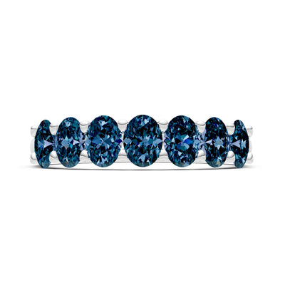 Alexandrite 7 Stone Alternating Oval Gemstone Ring