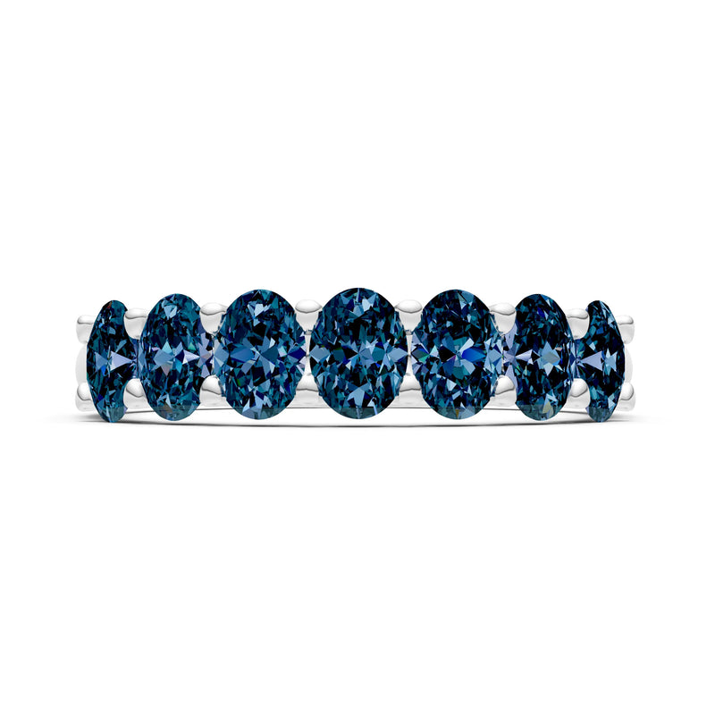 Alexandrite 7 Stone Alternating Oval Gemstone Ring