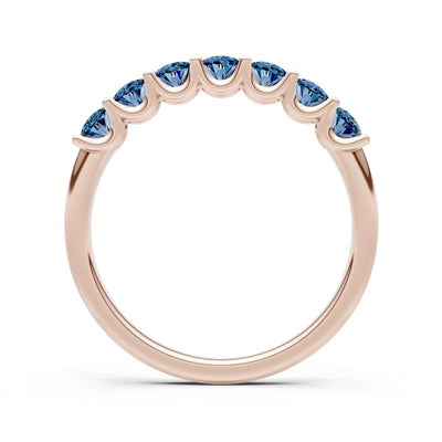 Alexandrite 7 Stone Alternating Oval Gemstone Ring