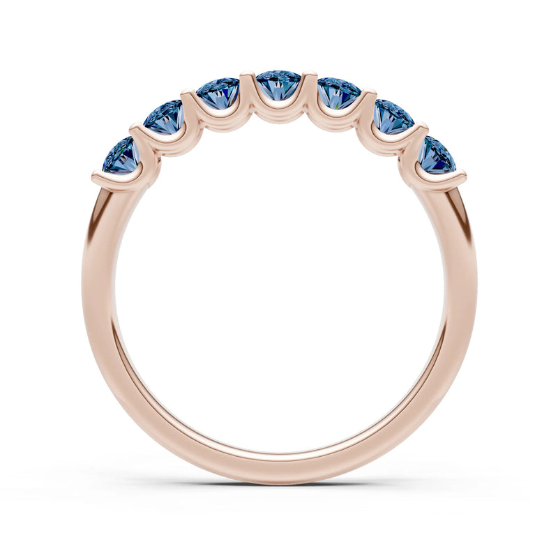 Alexandrite 7 Stone Alternating Oval Gemstone Ring