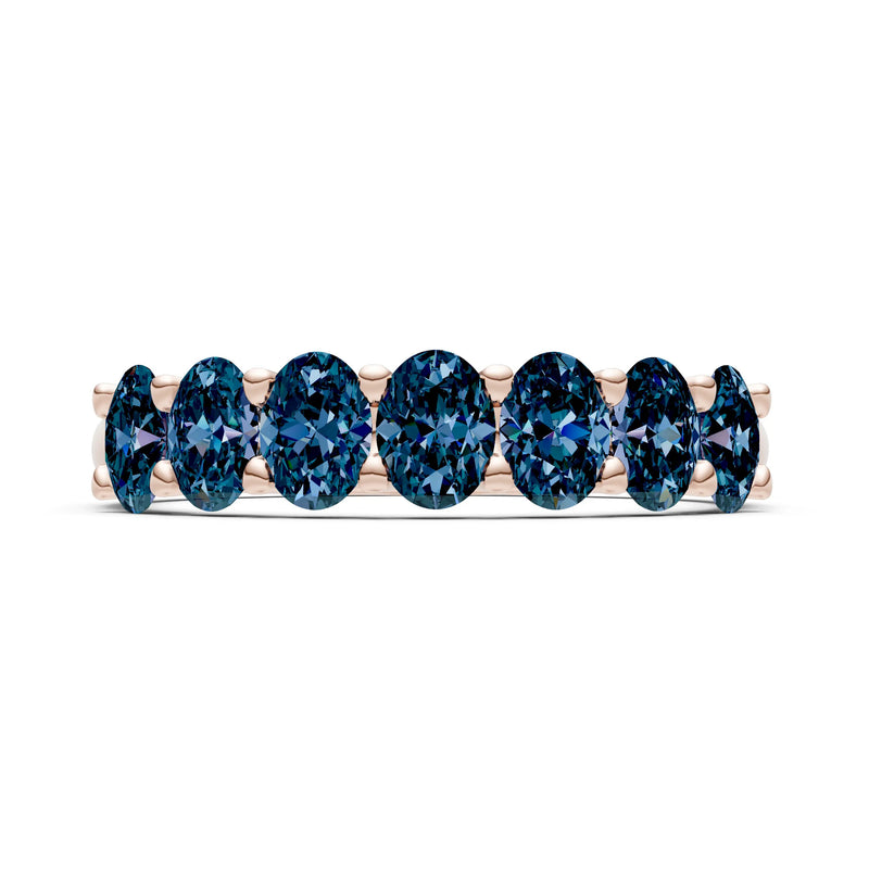 Alexandrite 7 Stone Alternating Oval Gemstone Ring