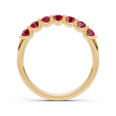 Ruby 7 Stone Alternating Oval Gemstone Ring