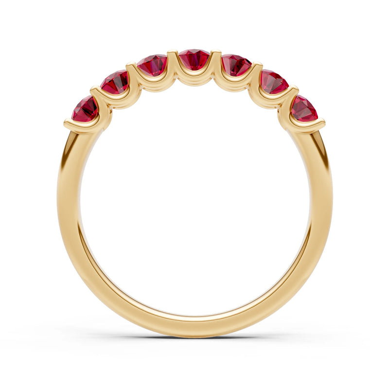 Ruby 7 Stone Alternating Oval Gemstone Ring