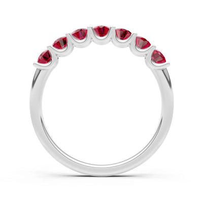Ruby 7 Stone Alternating Oval Gemstone Ring