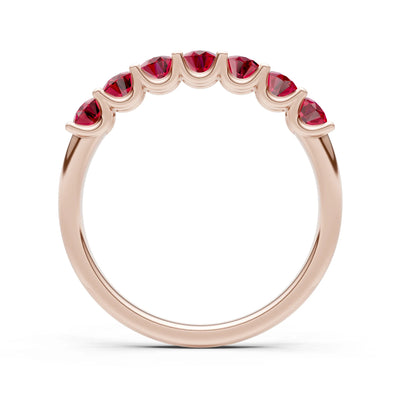 Ruby 7 Stone Alternating Oval Gemstone Ring
