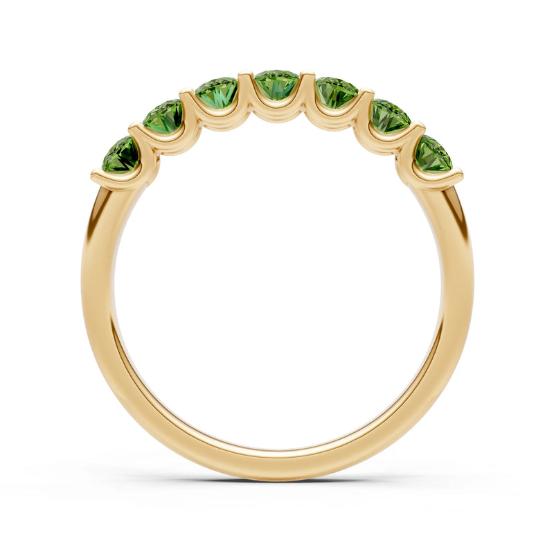 Peridot 7 Stone Alternating Oval Gemstone Ring