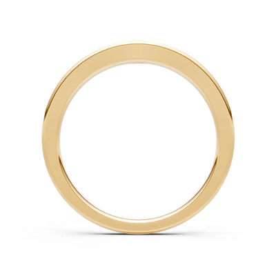 Flush Set Inlaid Mini Signet Gold Ring
