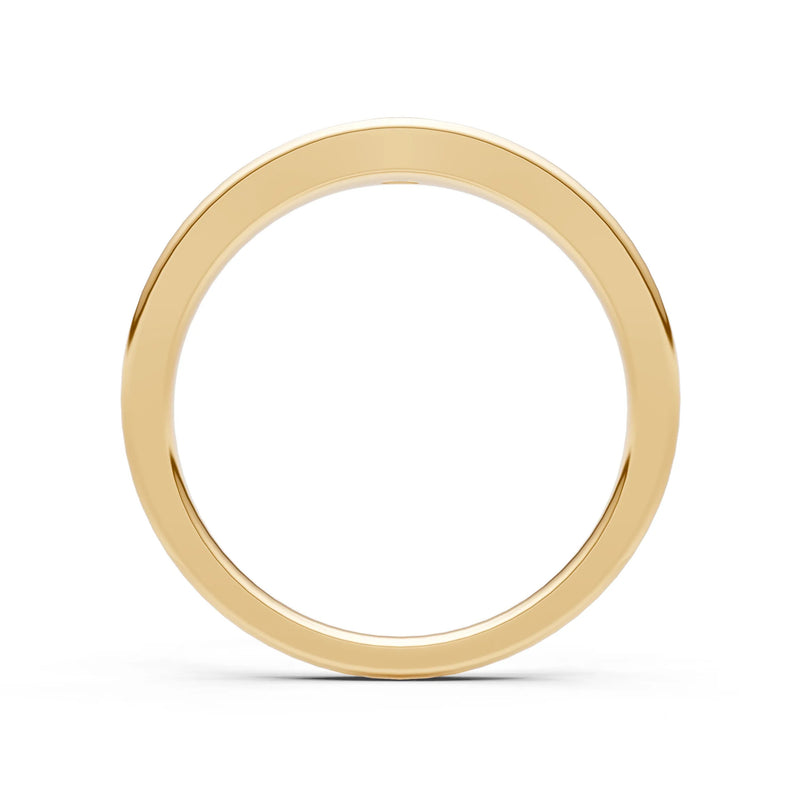 Flush Set Inlaid Mini Signet Gold Ring