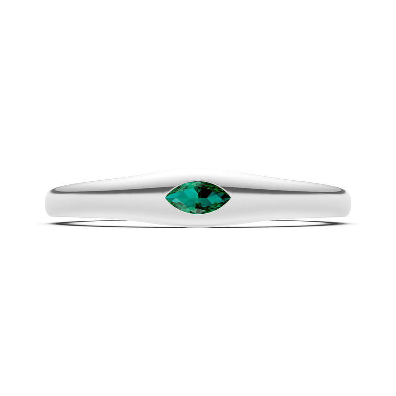 Flush Set Inlaid Mini Signet Gold Ring