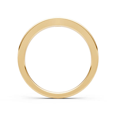 Flush Set Inlaid Mini Signet Gold Ring
