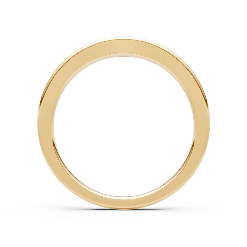 Flush Set Inlaid Mini Signet Gold Ring