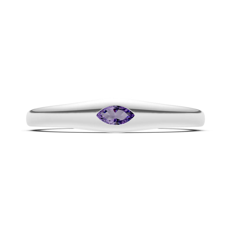 Flush Set Inlaid Mini Signet Gold Ring