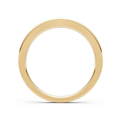 Flush Set Inlaid Mini Signet Gold Ring