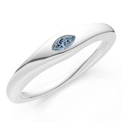 Flush Set Inlaid Mini Signet Gold Ring