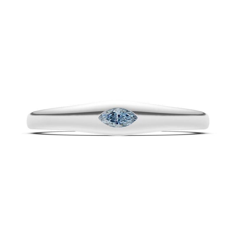 Flush Set Inlaid Mini Signet Gold Ring