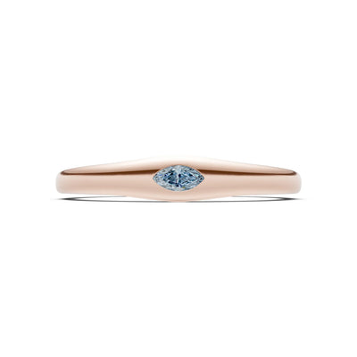 Flush Set Inlaid Mini Signet Gold Ring