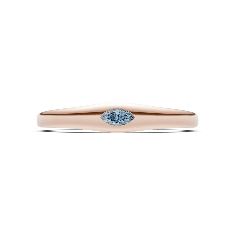 Flush Set Inlaid Mini Signet Gold Ring
