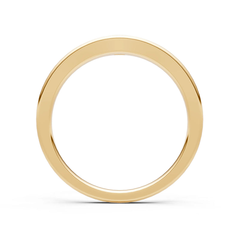 Flush Set Inlaid Mini Signet Gold Ring
