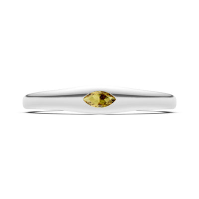 Flush Set Inlaid Mini Signet Gold Ring