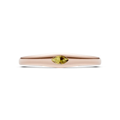 Flush Set Inlaid Mini Signet Gold Ring