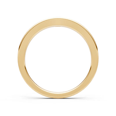 Flush Set Inlaid Mini Signet Gold Ring