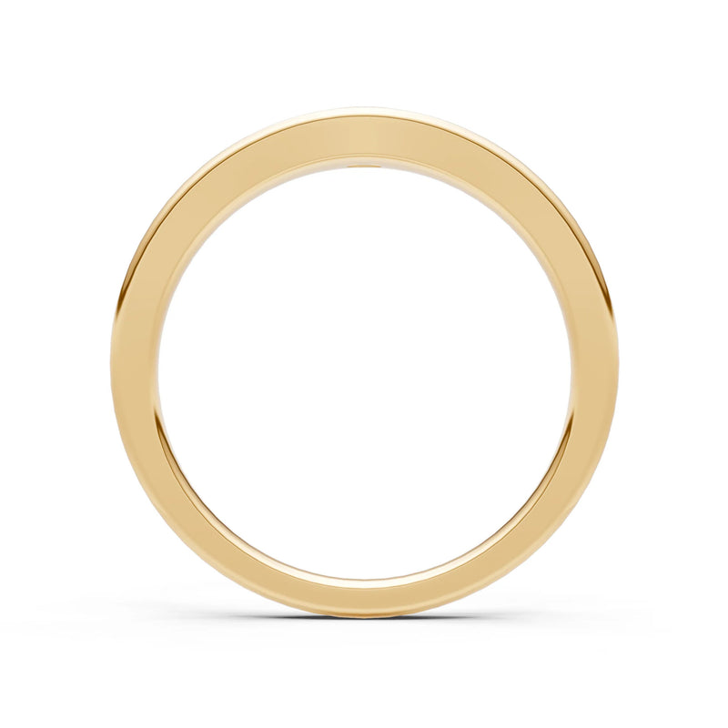 Flush Set Inlaid Mini Signet Gold Ring
