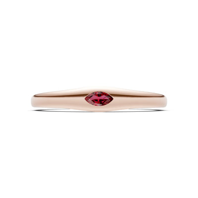 Flush Set Inlaid Mini Signet Gold Ring