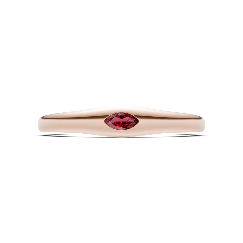 Flush Set Inlaid Mini Signet Gold Ring