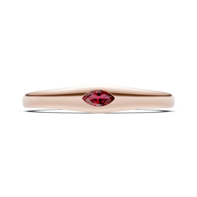 Flush Set Inlaid Mini Signet Gold Ring
