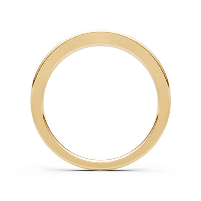 Flush Set Inlaid Mini Signet Gold Ring