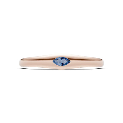 Flush Set Inlaid Mini Signet Gold Ring