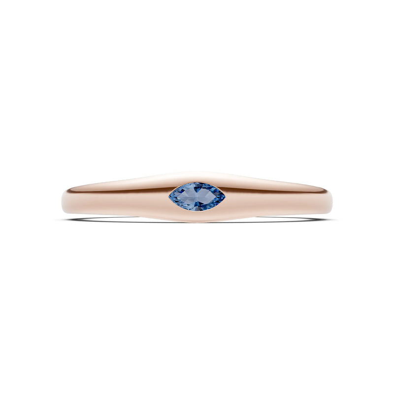 Flush Set Inlaid Mini Signet Gold Ring
