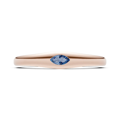 Flush Set Inlaid Mini Signet Gold Ring