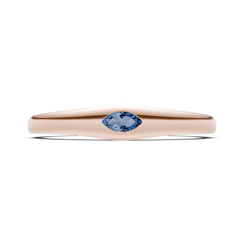 Flush Set Inlaid Mini Signet Gold Ring