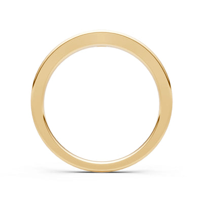 Flush Set Inlaid Mini Signet Gold Ring