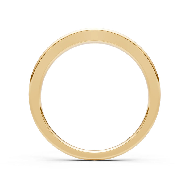 Flush Set Inlaid Mini Signet Gold Ring