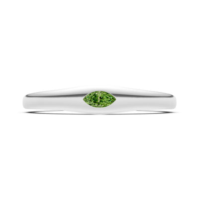 Flush Set Inlaid Mini Signet Gold Ring