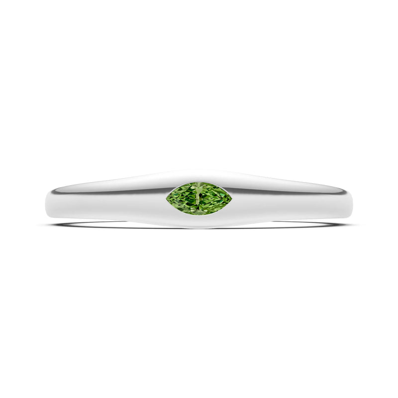 Flush Set Inlaid Mini Signet Gold Ring