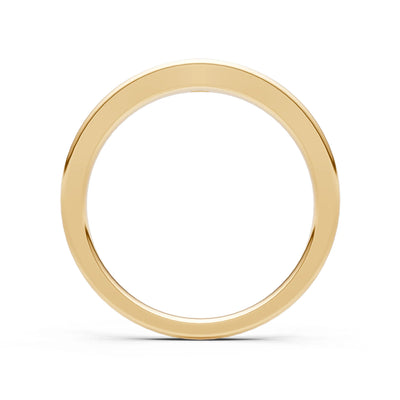 Flush Set Inlaid Mini Signet Gold Ring
