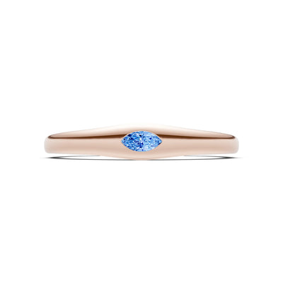 Flush Set Inlaid Mini Signet Gold Ring
