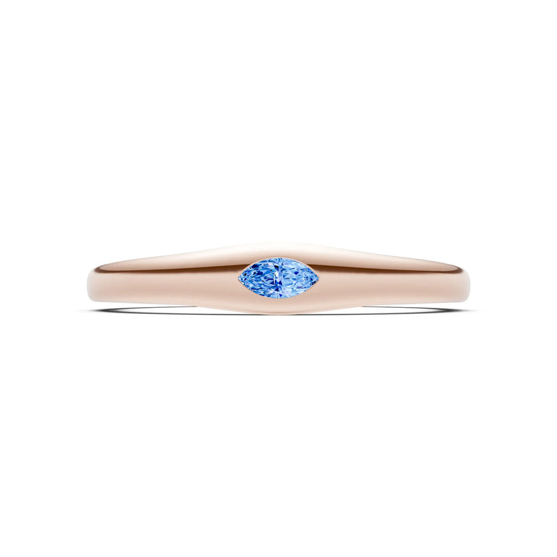 Flush Set Inlaid Mini Signet Gold Ring
