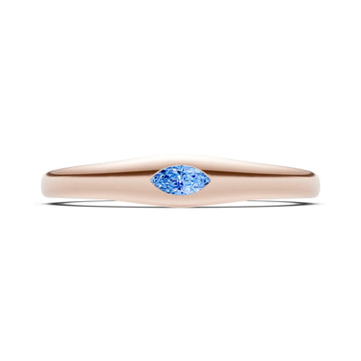 Flush Set Inlaid Mini Signet Gold Ring