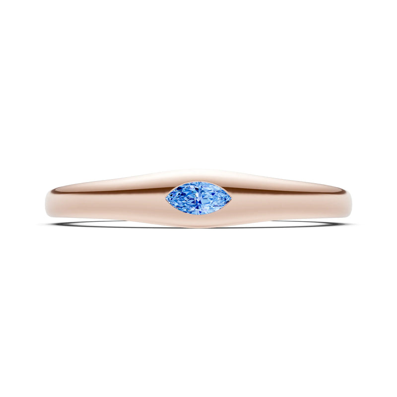 Flush Set Inlaid Mini Signet Gold Ring