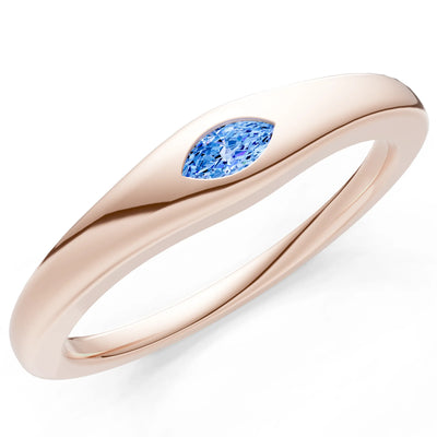 Flush Set Inlaid Mini Signet Gold Ring