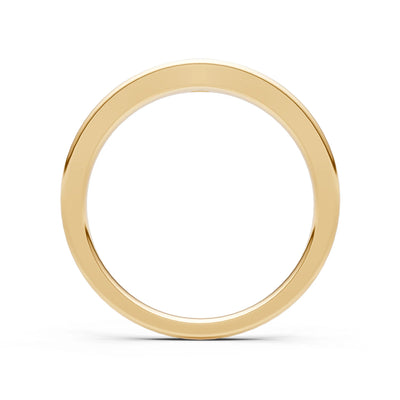 Flush Set Inlaid Mini Signet Gold Ring
