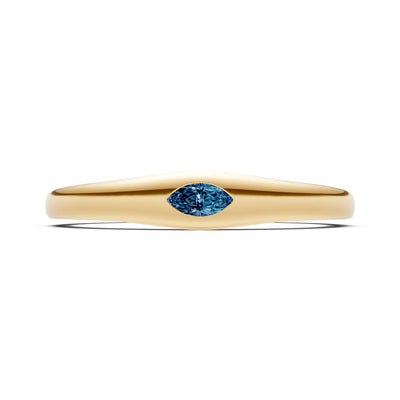 Alexandrite Flush-Set Marquise Gemstone Mini Signet Ring