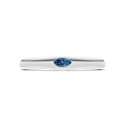 Flush Set Inlaid Mini Signet Gold Ring