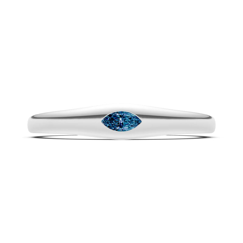 Flush Set Inlaid Mini Signet Gold Ring