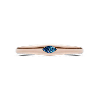 Flush Set Inlaid Mini Signet Gold Ring